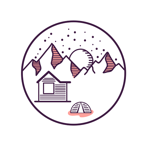 Pictogramme bivouac en montagne